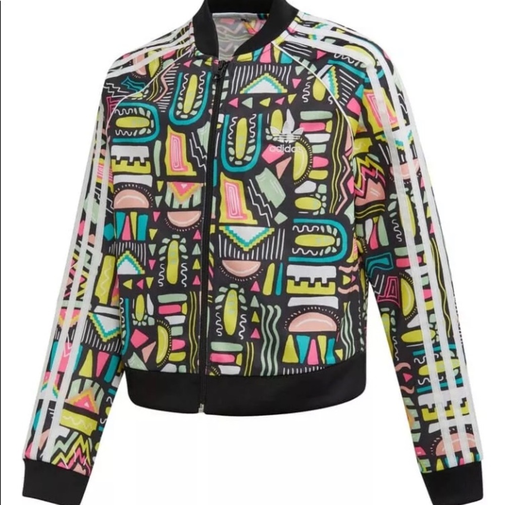 adidas Girls Cropped Track Jacket Sz. Lg NWT